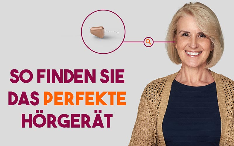 Eine glückliche Frau mit Hörgerät